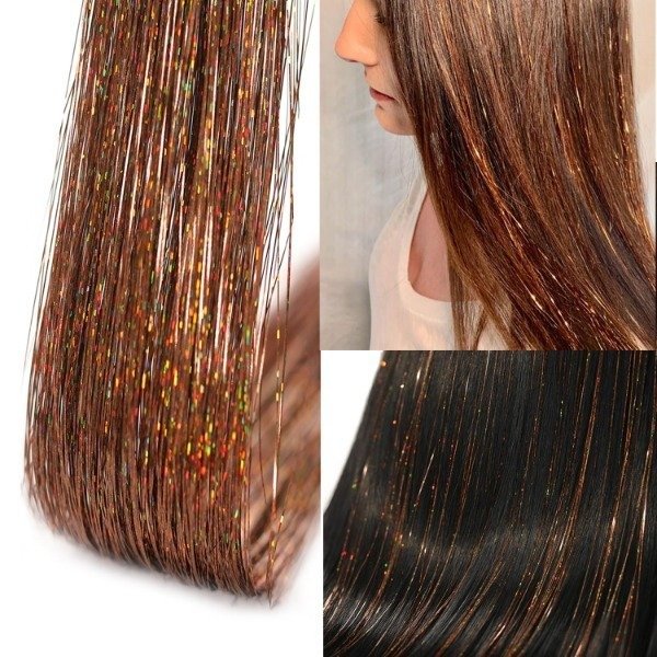 Producto - Extensiones glitter 90cm - Marrón