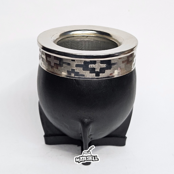 Producto - MATE IMPERIAL INOX - Cuero negro