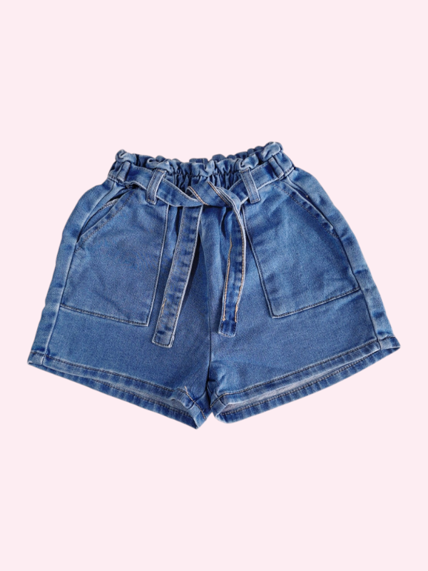 Producto - Short de jean tiro alto con lazo Pool Kids 6/7 años
