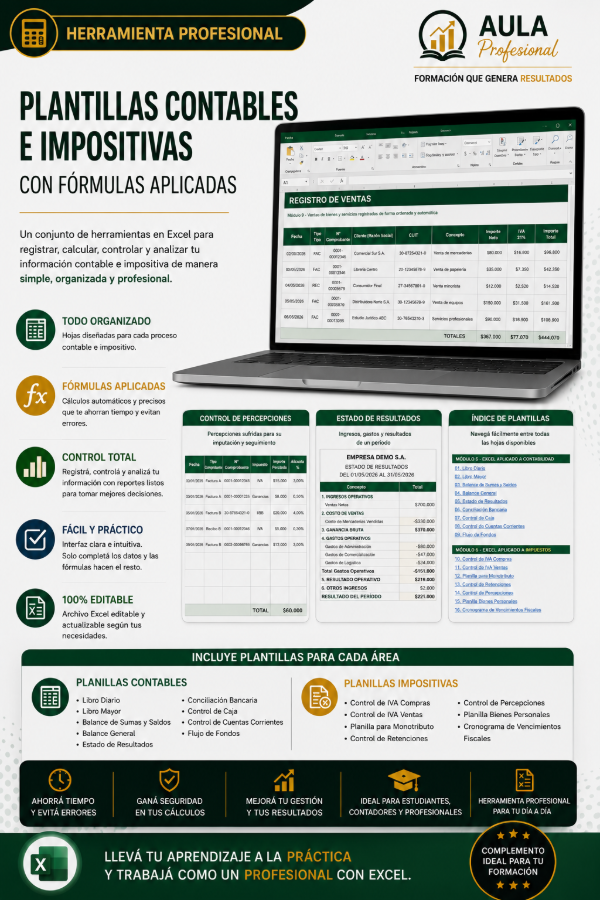 Producto - Plantillas Automatizadas en Excel Contables e Impositivas (Edición 2026) - 1
