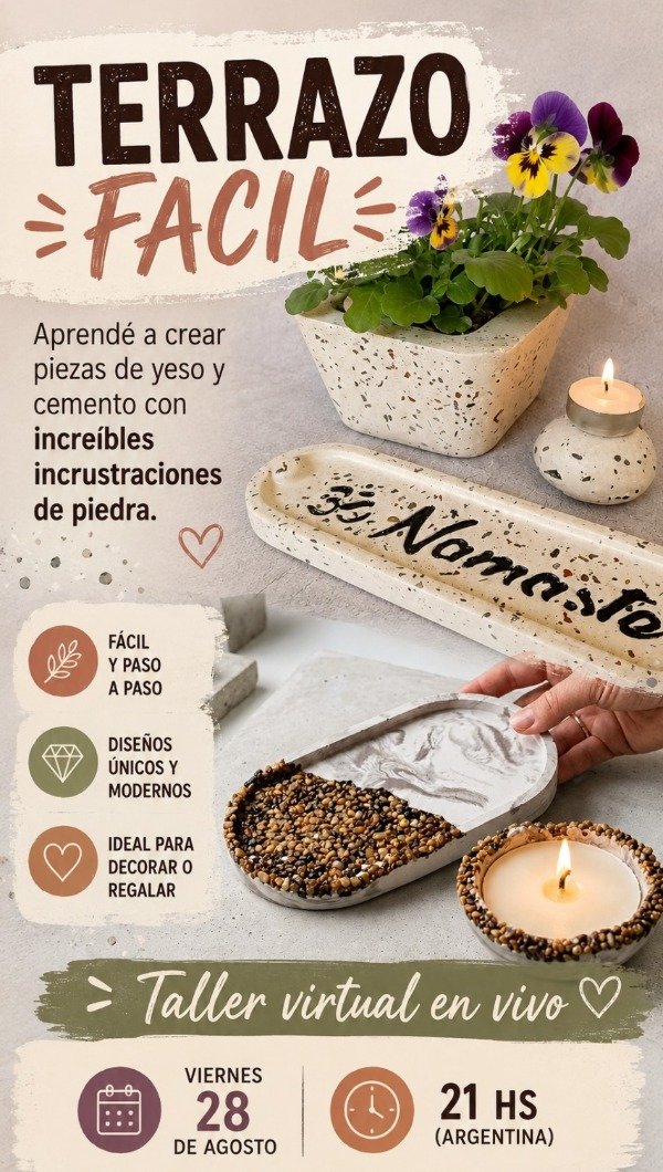 Producto - Taller de Terrazo Fácil. En vivo