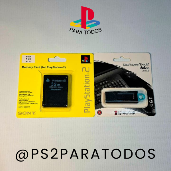 Producto - PS2 - PENDRIVE 64GB + MEMORY CARD 32MB (40 JUEGOS)