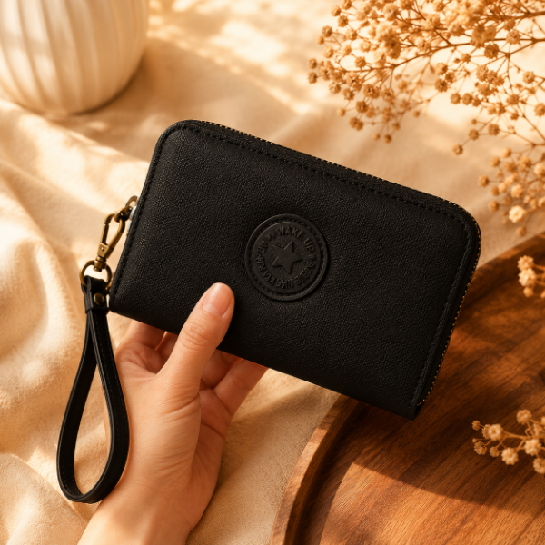 Producto - Billetera Sun Negra Doble Cierre
