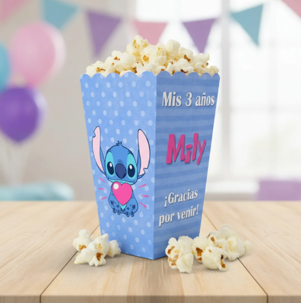 Producto - Kit Imprimible Box Popcorn Pochoclera Stitch