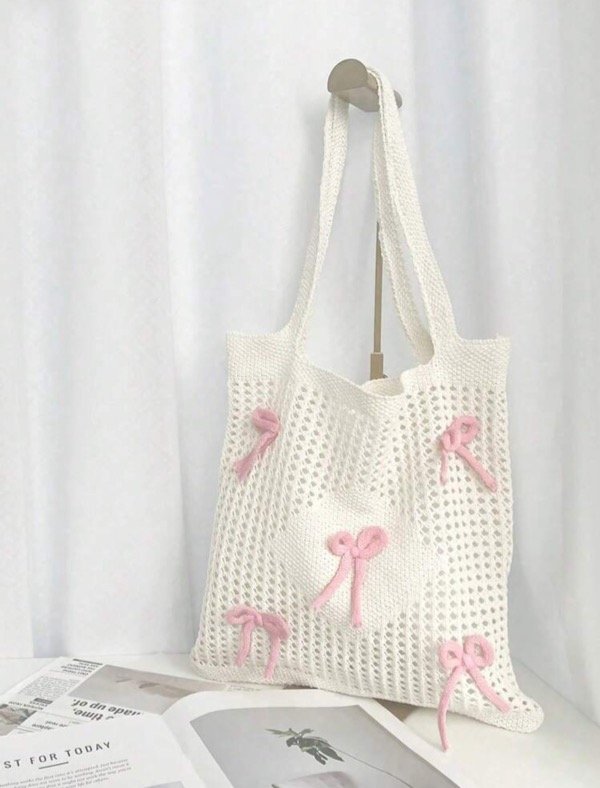 Producto - Tote bag  coquette tejido