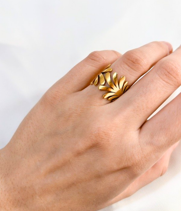 Producto - ANILLO ACERO DORADO - MARGA
