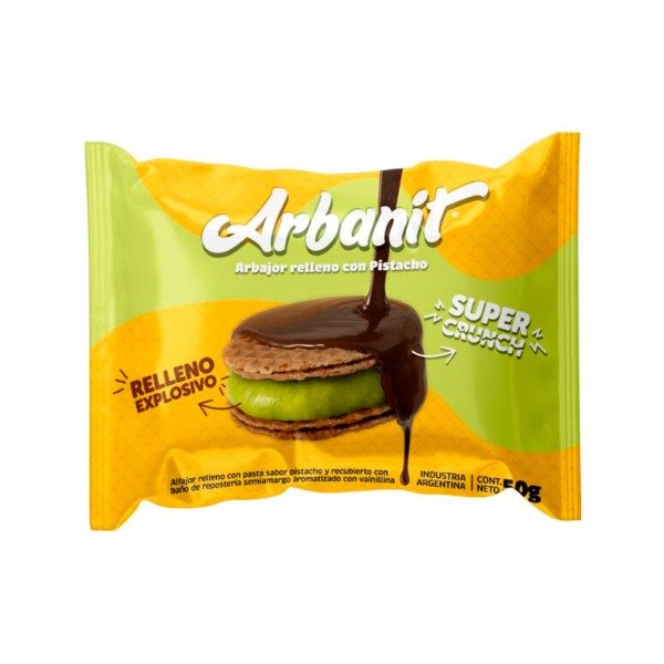 Producto - Alfajor Relleno sabor Pistacho x 50g ARBANIT