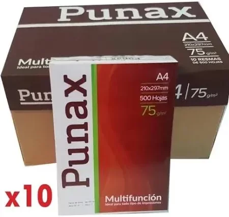 Producto - CAJA DE RESMA A4 PUNAX 75GR X 10 UNIDADES