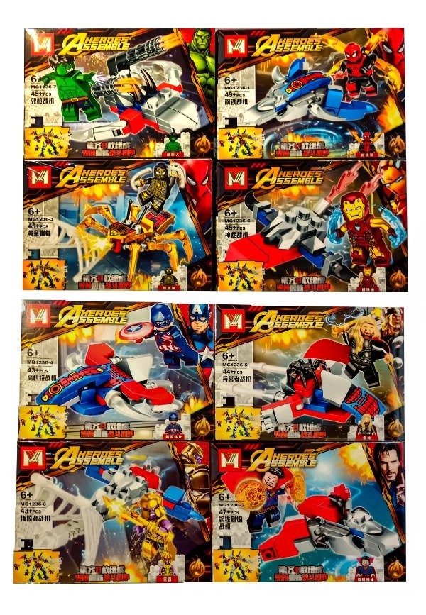Producto - Simil Lego MG1236 heroes assemble x8 se arma robot grande, set completo