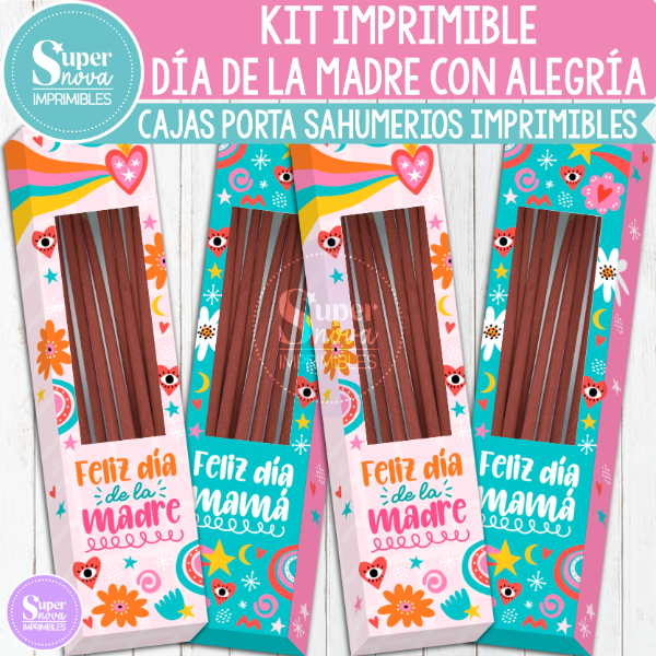Producto - KIT IMPRIMIBLE DÍA DE LA MADRE CON ALEGRÍA CAJAS PORTA SAHUMERIOS CON VISOR