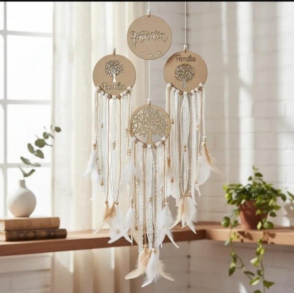 Producto - 5 Circulo atrapasueño Familia 10cm