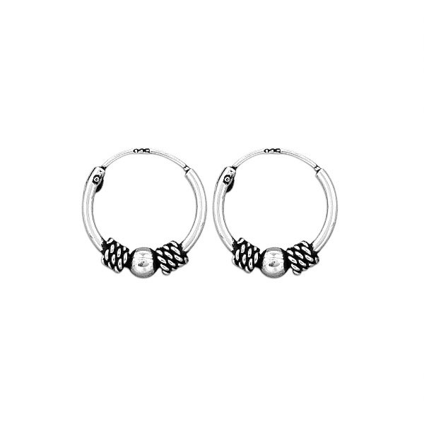 Producto - Argollitas de Plata 925 - Bali bolita - 1.2cm