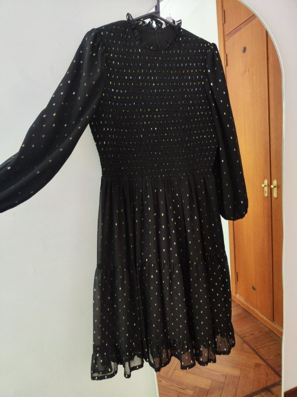 Vestido gasa negro y lunares — imagen 2