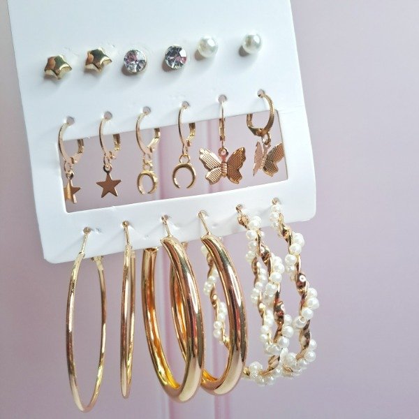 Producto - Set perla dorada x9
