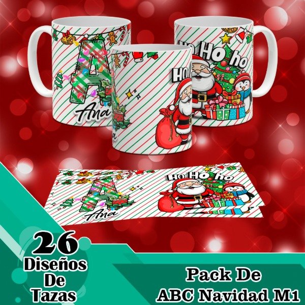 Producto - Diseños Digitales / Plantillas Para Tazas De ABC Navidad M1