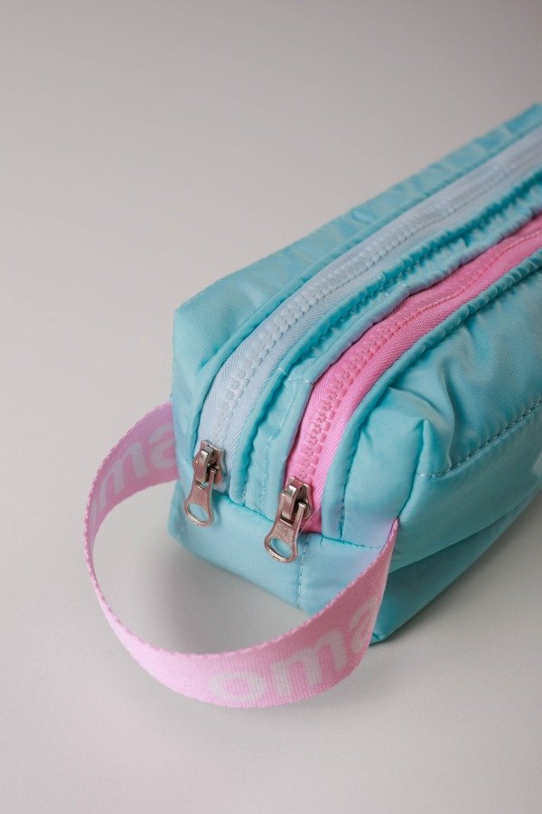 Producto - Cartuchera doble cierre DORIS POP celeste con rosa