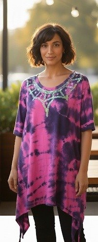 Producto - Remera Erika - Fucsia y violeta - Talle 2 (equivale a T 40/M)