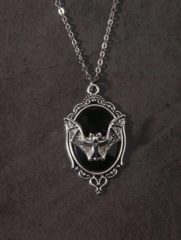 Producto - Collar Camafeo Murciélago Negro - 2