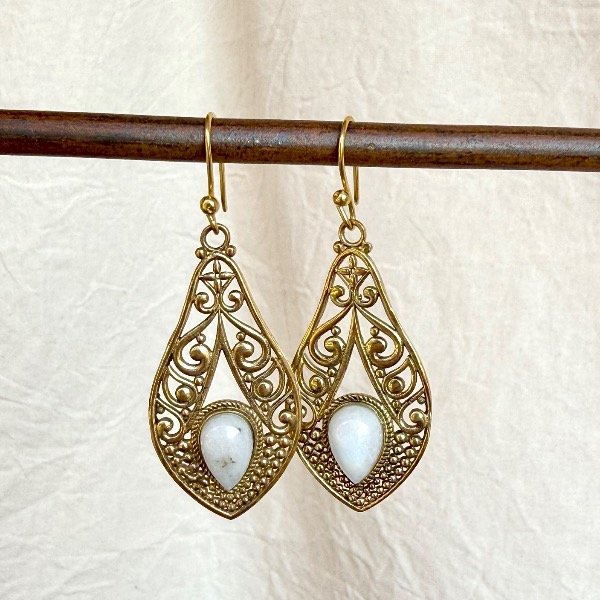 Producto - Aros Devi Bronce Piedra Luna