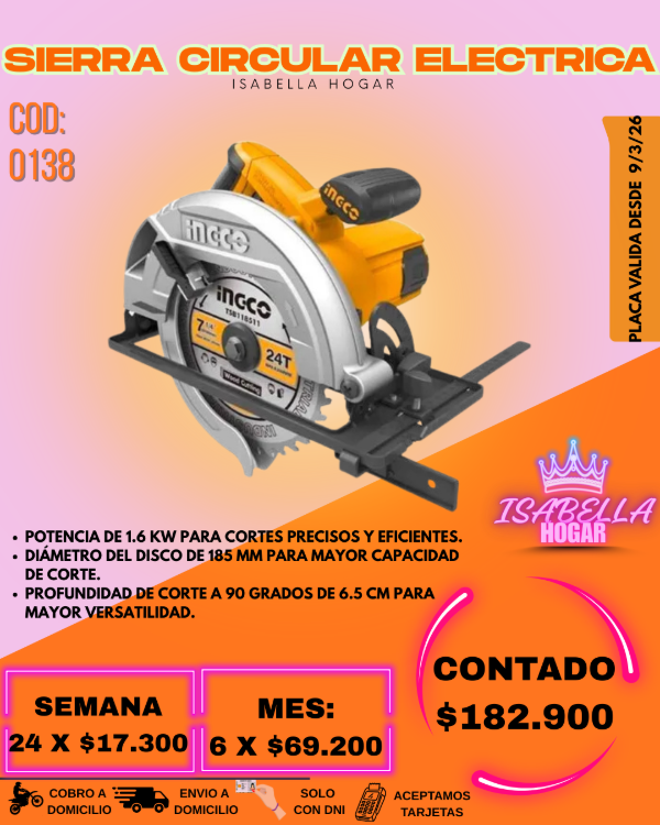 Producto - SIERRA CIRCULAR ELECTRICA