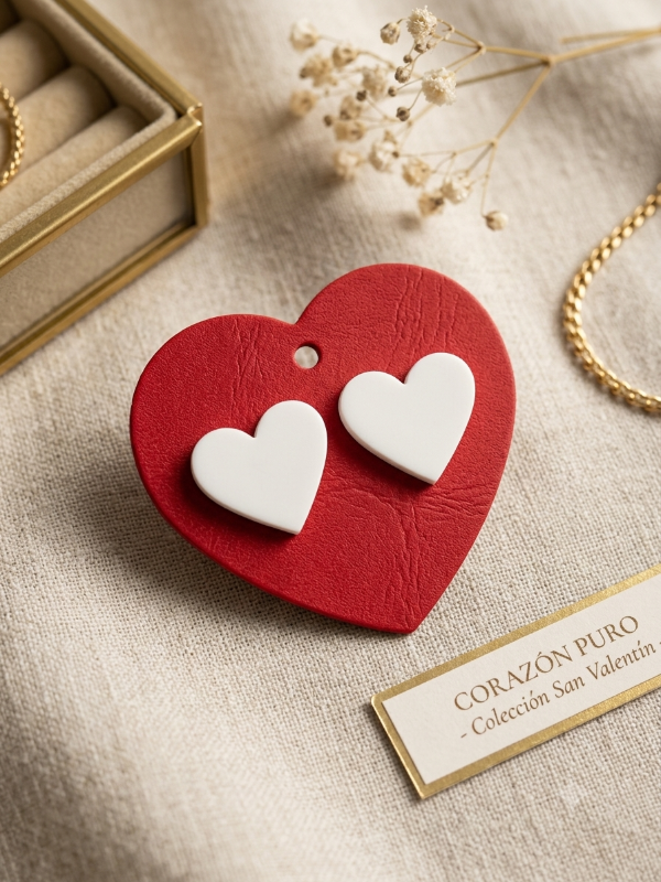 Producto - AROS ACRILICO CORAZON BLANCO