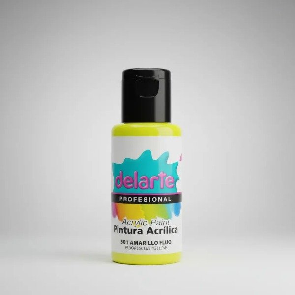 Producto - Pintura Acrilico Model Delarte 50 cc 301 Amarillo Fluo - 2