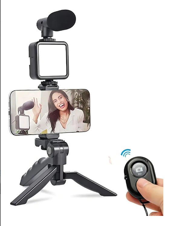 Producto - kit para streaming y vlogging estabilizados tripode con led y micrófono - 2