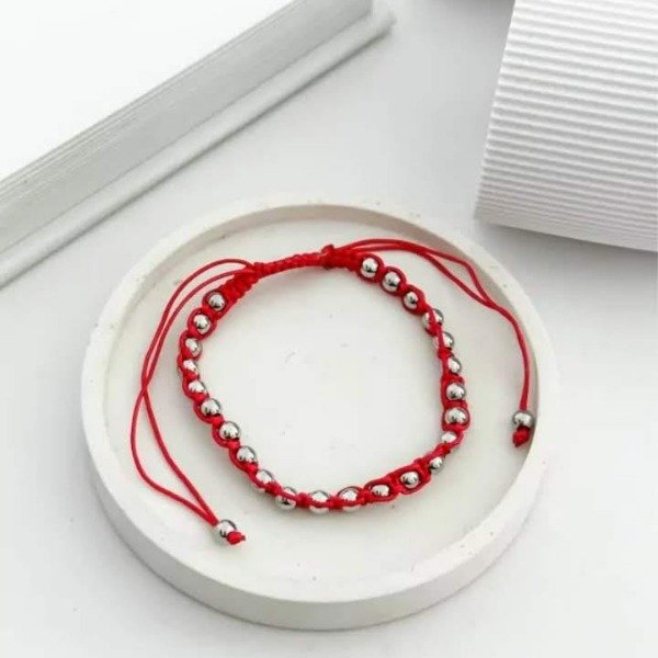 Producto - Pulsera de Hilo Rojo con Bolitas