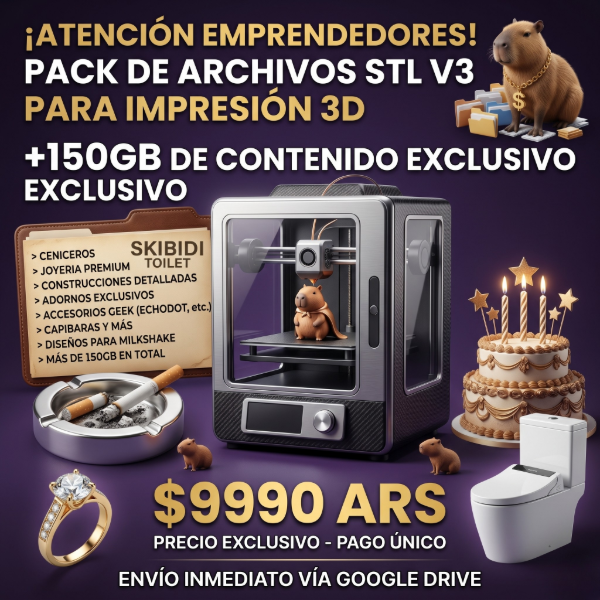Producto - N38: MEGA PACK DE ARCHIVOS STL v3! (+150GB de contenido)!