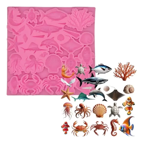 Producto - Molde Silicona Animales del Mar X27