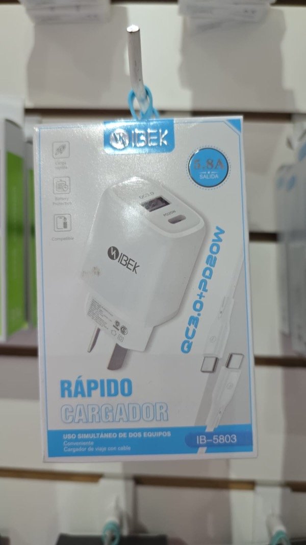 Producto - CARGADOR IBEK 5.8 IB5803 USB + TIPO C