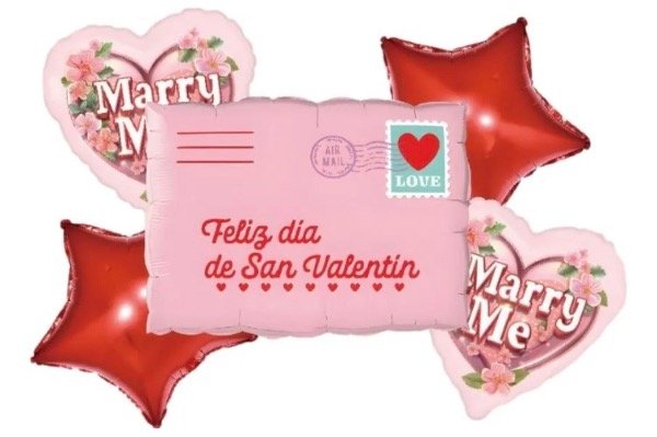 Producto - Set de 5 Globos Feliz día de San Valentín