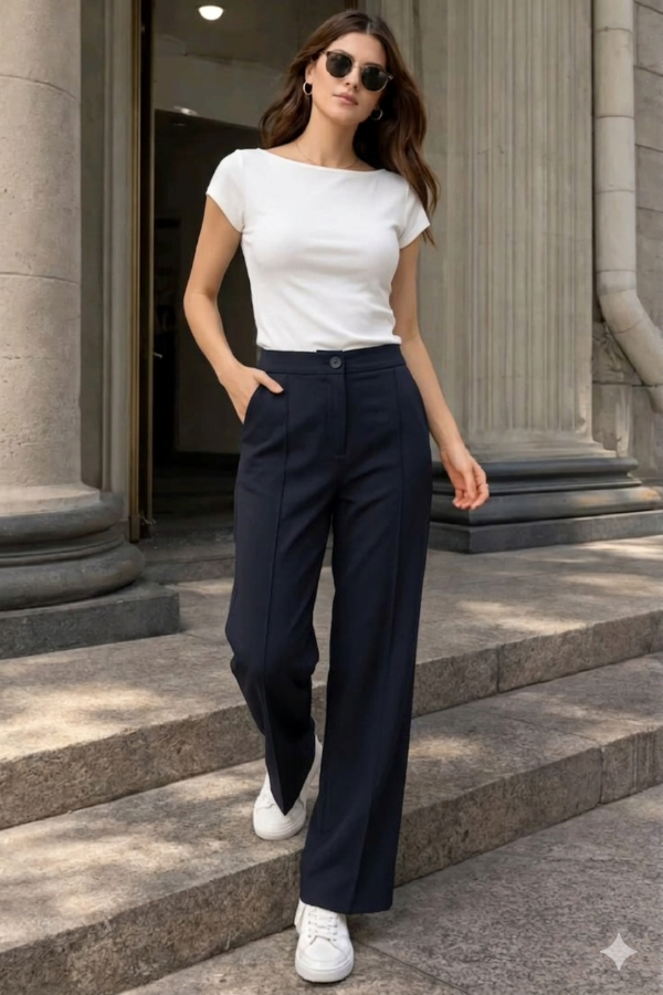 Producto - Pantalón Wide Leg Alforzas Sastrero Iris