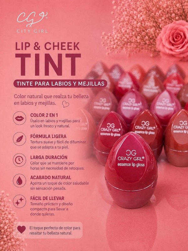 Producto - TINTA PARA LABIOS Y MEJILLAS CITY GIRL - COLOR SURTIDO - 0