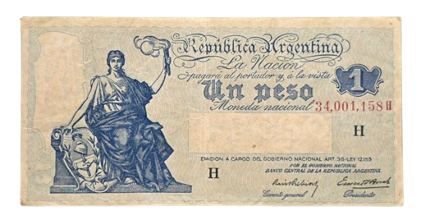 Producto - 1 Peso Moneda Nacional (Prebisch - Bosch) Bott.1818 VF