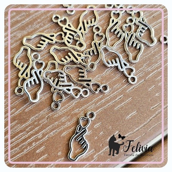 Producto - Dije de metal Corazón coreano x 10u.