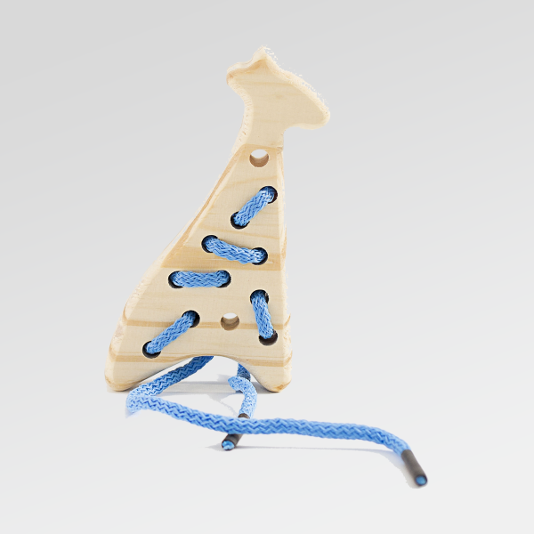 Producto - Jirafa de Enhebrado de madera - 10 cm - Juguete Waldorf Montessori