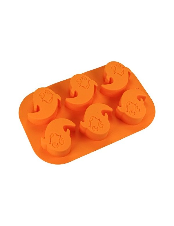 Producto - Molde Y Cubetera De Silicona 6 Cavidades Fantasma Halloween