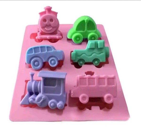 Producto - Molde autos, locomotora tren medianos x 6 - 1