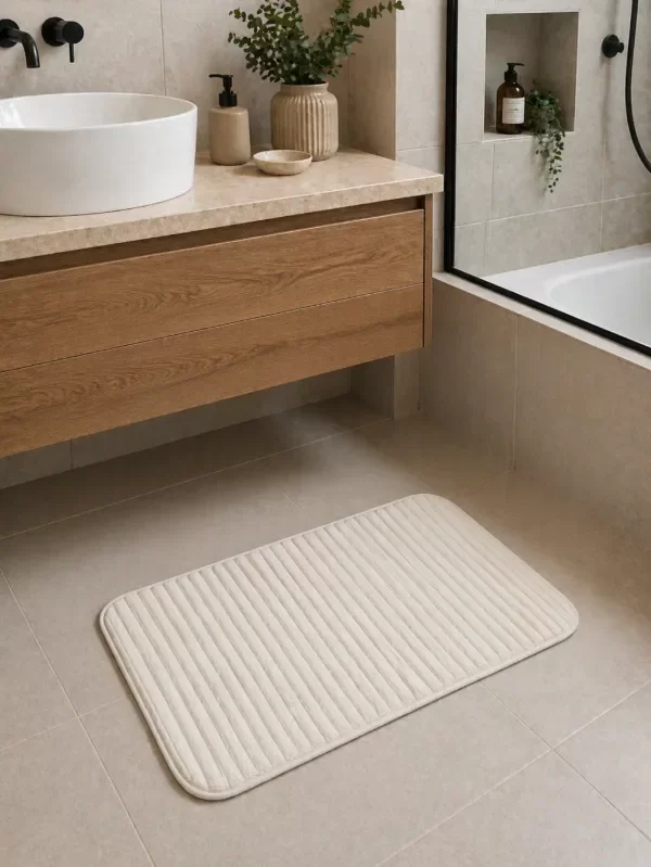 Producto - Alfombra De Baño Canelón Natural - 0