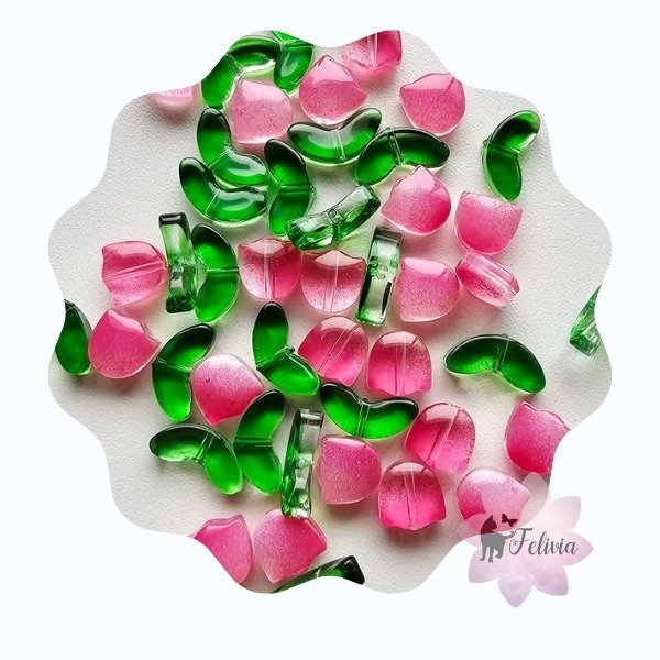 Producto - Tulipán pasante de vidrio. Rosa fuerte