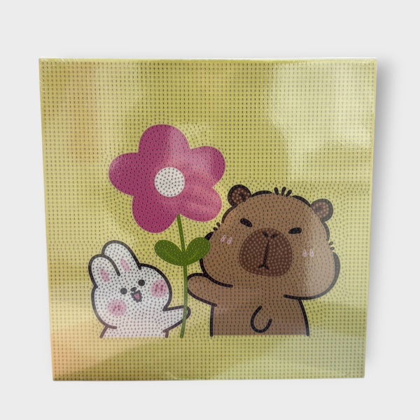 Producto - Pintura diamante 30 x 30 Capibara Flor