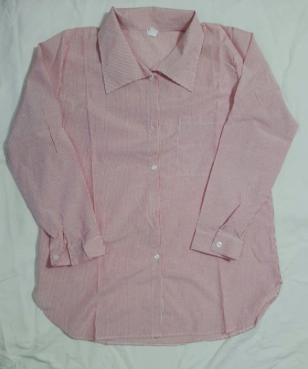 Producto - Maxicamisa rayas finas (rojo)