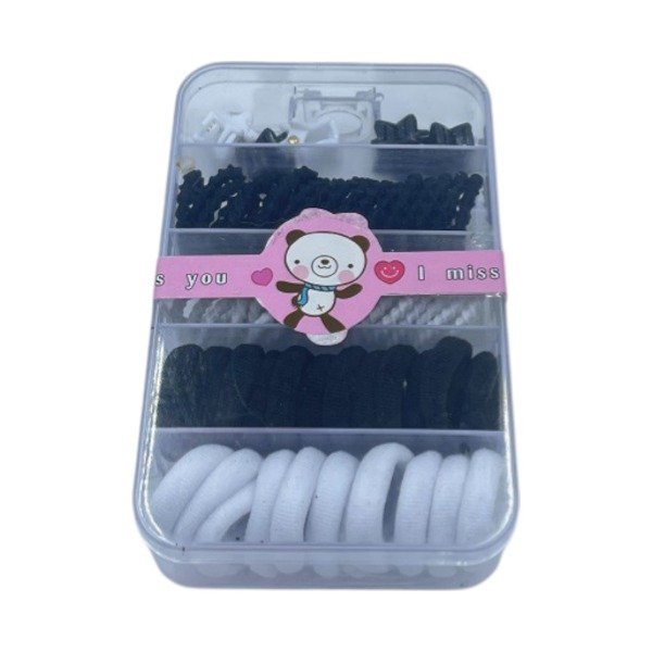 Producto - COLITA TOALLA, ELASTICA Y BRO MINI EN CAJA ACRILICO X PCS 1904-4