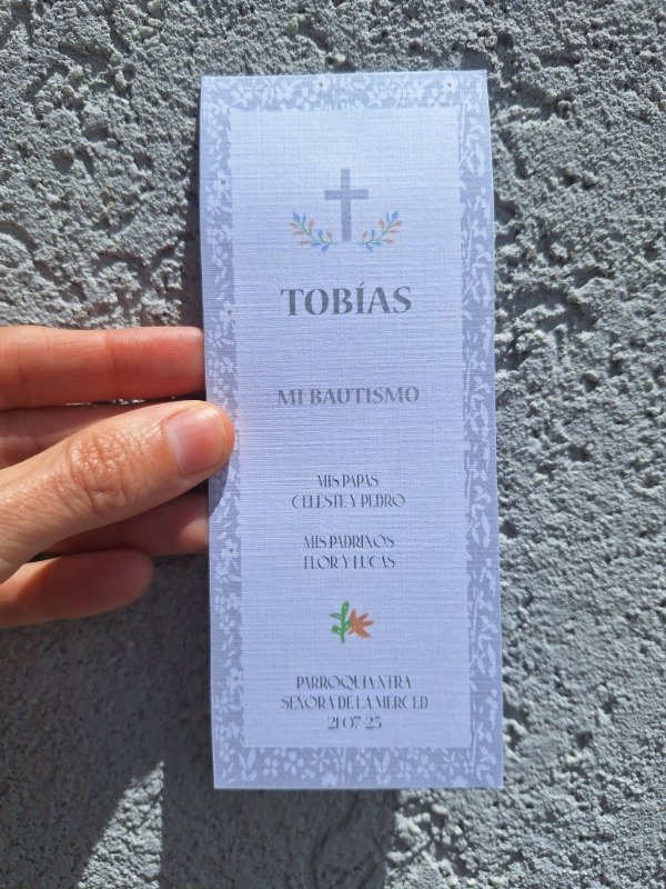 Producto - Estampita Bautismo "Tobi" - 1