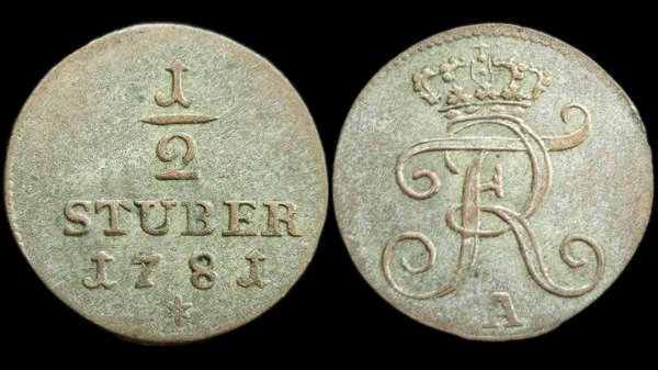 Producto - Frisia Oriental 1/2 Stüber 1781 Federico I El Grande Km#247 VF (108.000)