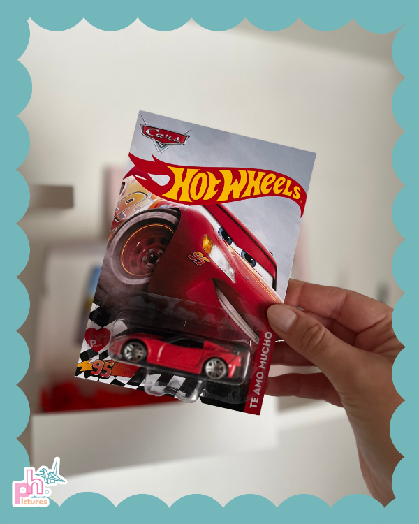 Producto - box rayo mcqueen - autito hot wheels - día del novio - 1