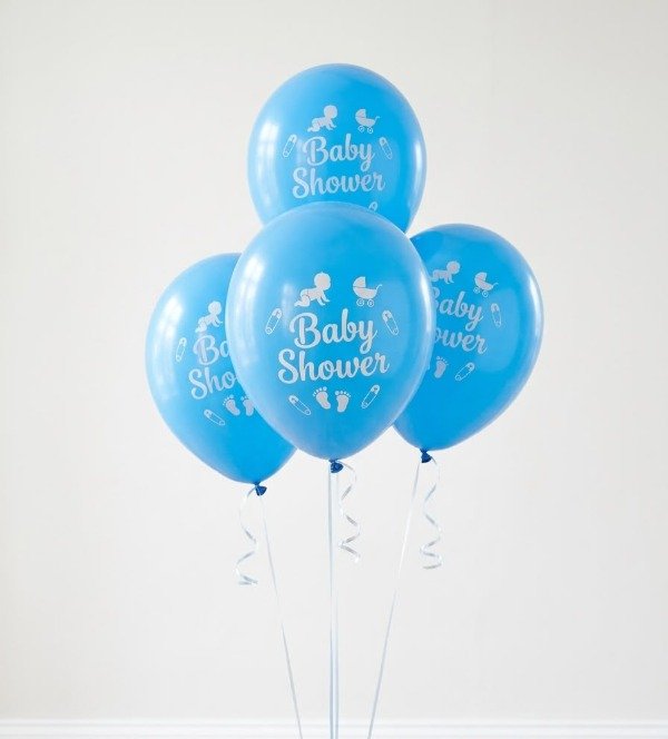 Producto - GLOBOS LATEX ESTAMPADO "BABY SHOWER" CELESTE X5U
