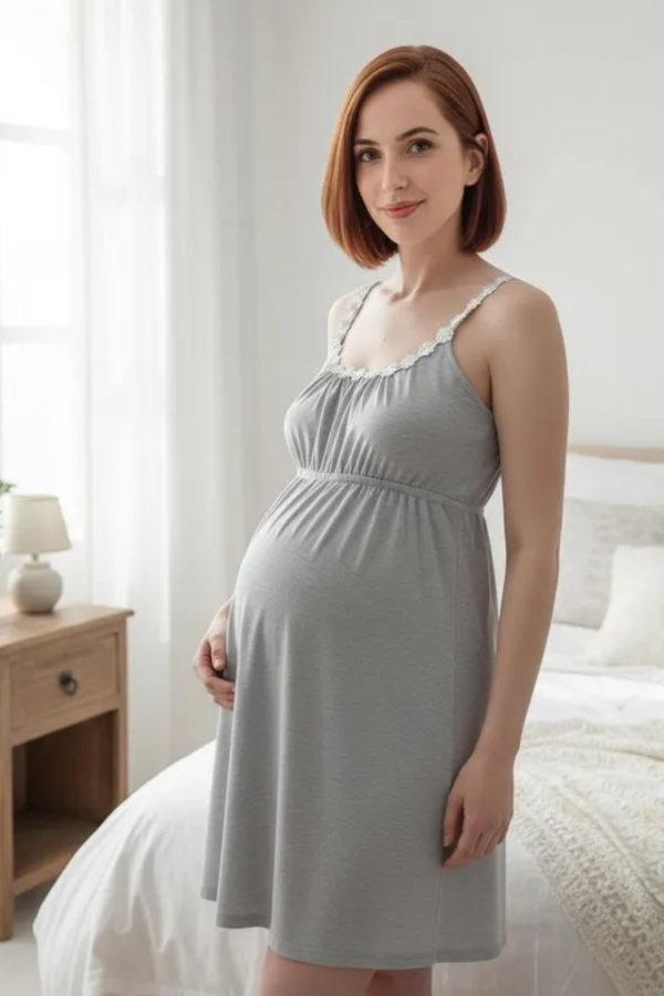 Producto - Camisón maternal Fiorella Gris melange