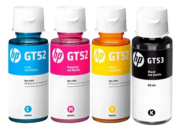 Producto - Combo 4 Tintas Hp  Gt53 Negro 90 ml + GT52 Colores 70ml